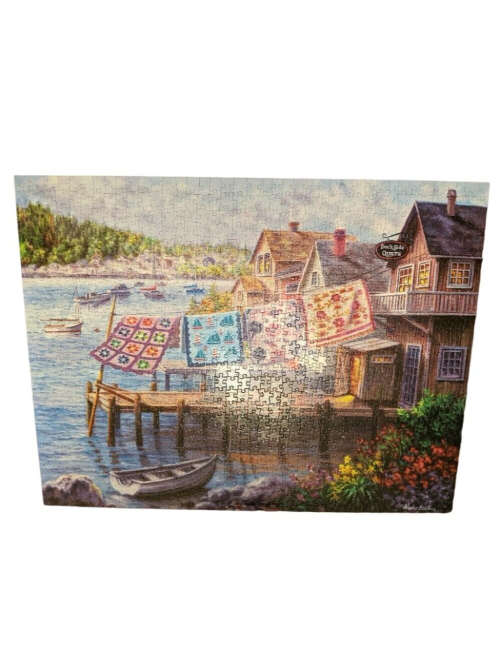 SunsOut Dockside Quilts by Nicky Boehme 1000 Piece Jigsaw Puzzle Complete - Picture 2 of 9